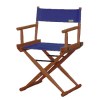 Cadeira diretor de cinema lona azul madeira escura